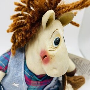 Russ Berrie The‎ Country Folks Buckshot Horse Cowboy Plaid Denim Figurine 2926